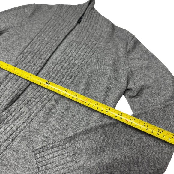 Forte Cashmere Open Front Cashmere Cardigan Sz.L Gray Quiet Luxury Cozy Longline - Picture 10 of 13